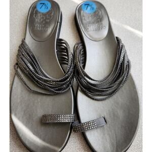 Vince Camuto Gray Eriantha Rhinestones Sandals Size 7.5  NWT Lightweight Straps